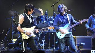 Eric Clapton and Jeff Beck onstage in 2010