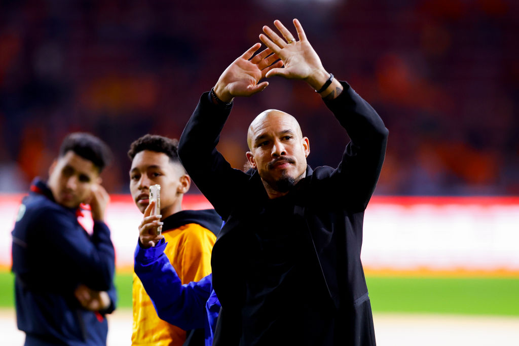 Nigel de Jong old player of the Netherlands Looks on during the UEFA Nations League League A Group 4 match between Netherlands and Belgium at Stadium Feijenoord on September 25, 2022 in Amsterdam, Netherlands.