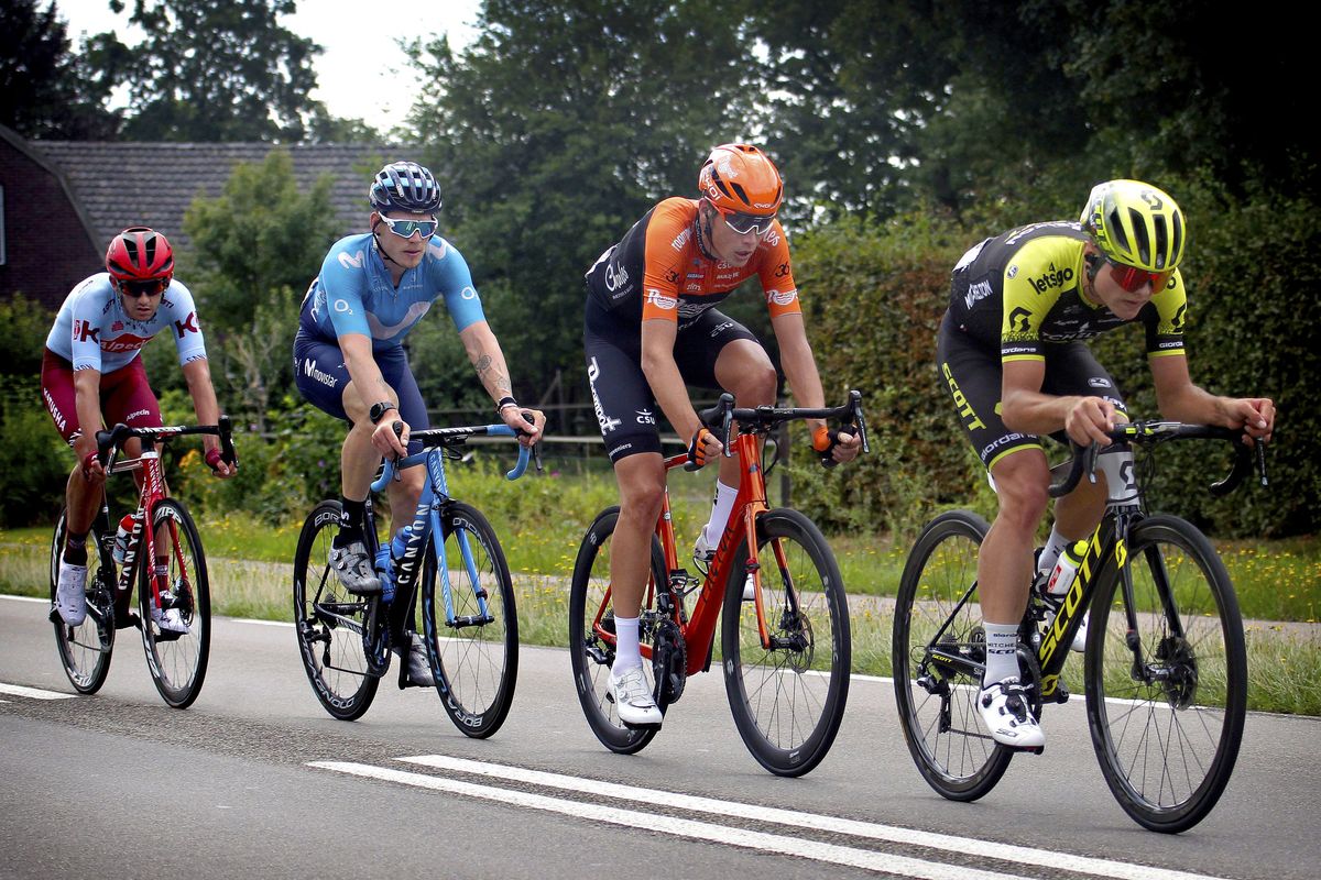 The breakaway on stage 5 of the BinckBank Tour