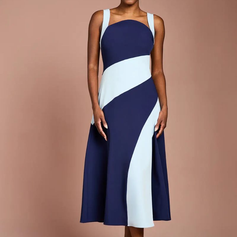 Coast, Colour Block Crepe Midi Dress
