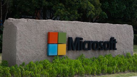 Microsoft logo on headquarters