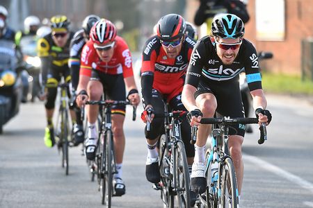 Luke Rowe (Team Sky) leads the breakaway