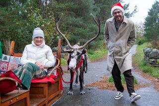 It's a sleigh ride, with reindeer, for Mary Berry!