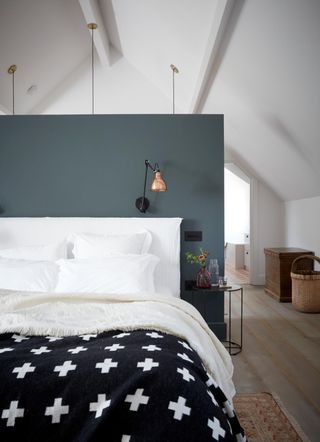grey bedroom ideas with a dark grey headboard