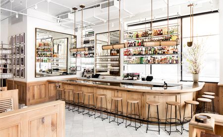 The bar at Café Altro Paradiso, New York City