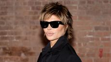 lisa rinna on a brick background