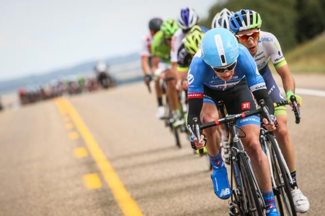 Ben King (Garmin-Sharp) helps to widen the gap on the field