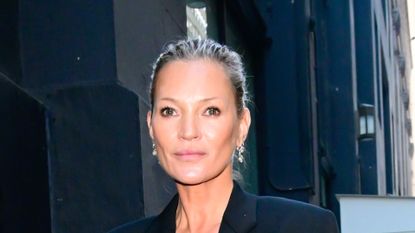 Model Kate Moss is seen arriving to the Calvin Klein Collection fashion show on February 07, 2025 in New York City