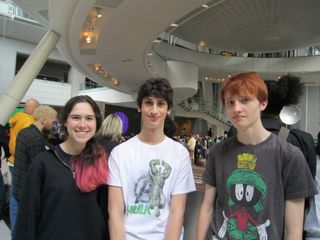 From left to right: Lauren Aldorody, 17, Theo Cooper, 14, and Kip Daly, 16, at the American Museum of Natural History on June 5, 2012. The trio attended an event held at the museum for the transit of Venus.