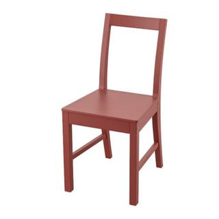 A red wooden chair