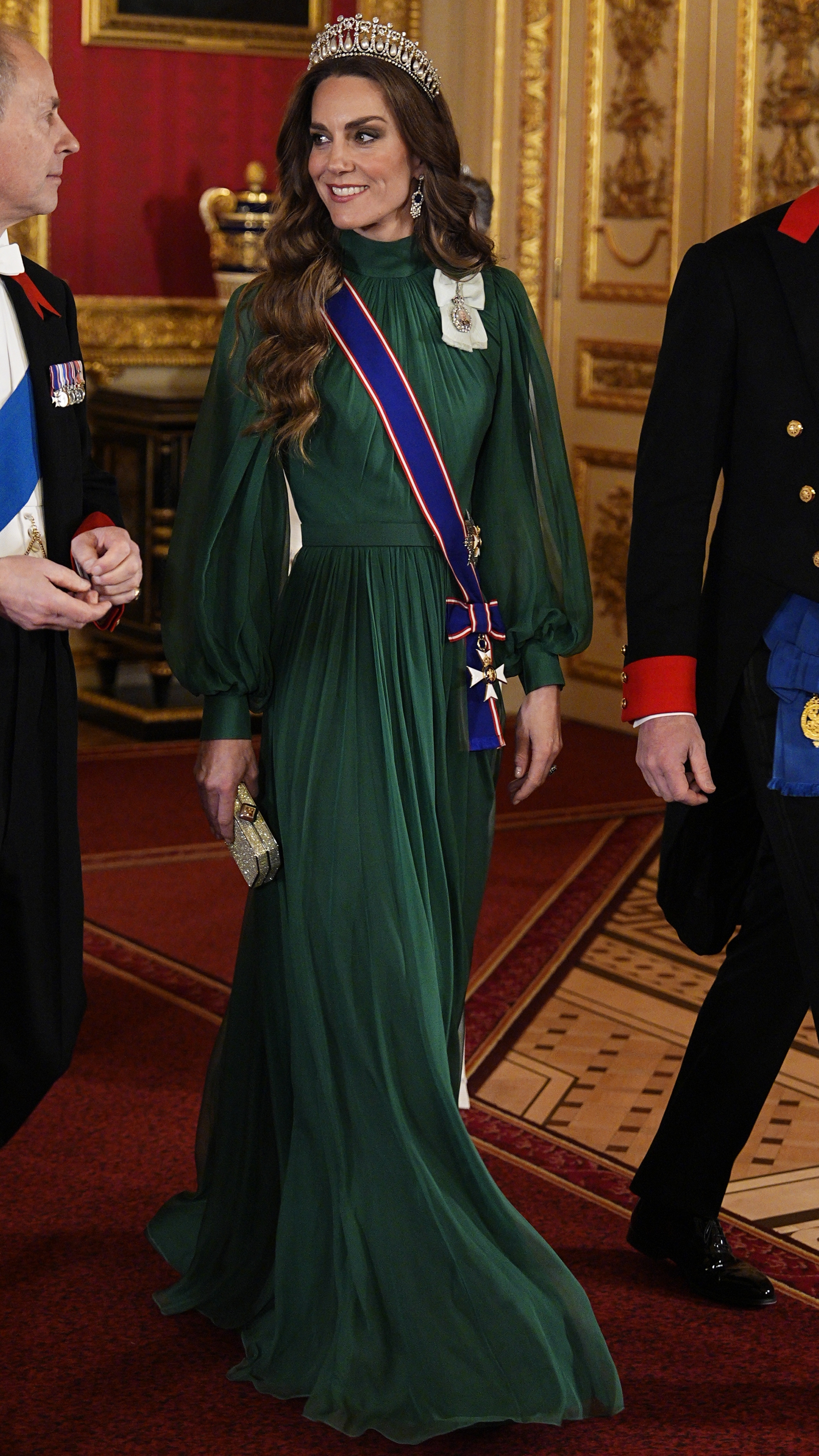 Catherine, Princess of Wales arrives to attend a State Banquet in 2026