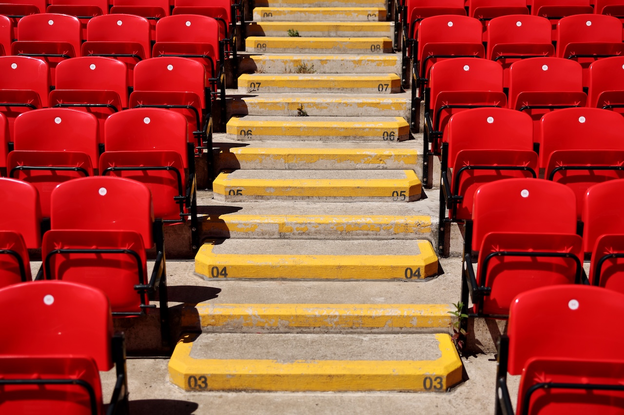 LIVERPOOL, ENGLAND - MAY 24: General view inside the stadium ahead of the Premier League match between Liverpool and Brentford at Anfield on May 24, 2026 in Liverpool, England. (Photo by Jack Thomas/Getty Images)