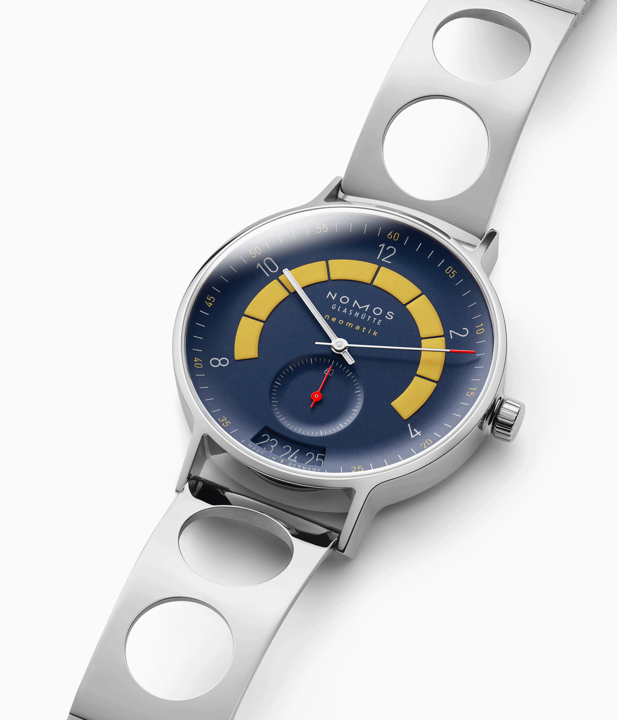 Watch with blue face