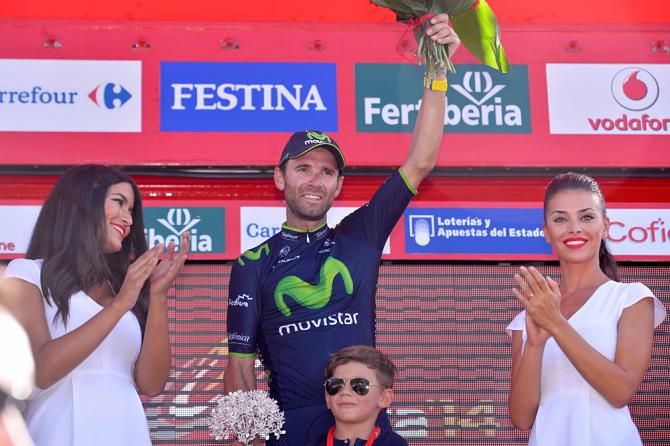 Alejandro Valverde on the podium