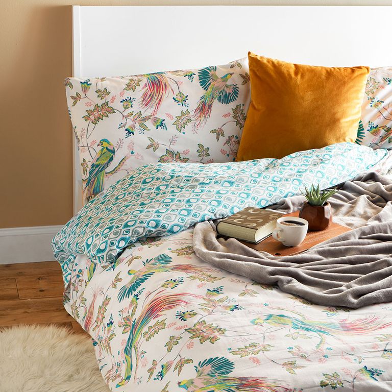 This pretty Primark bedding set features a grown-up rainbow print ...