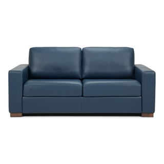 blue leather sleeper sofa