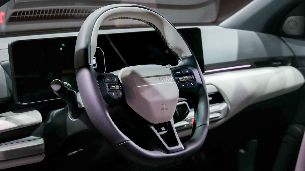 2026 Kia EV4 at New York Auto Show 2025.