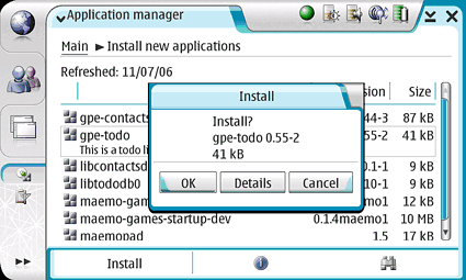 Download and install applications directly to the 770 through the Application Manager.