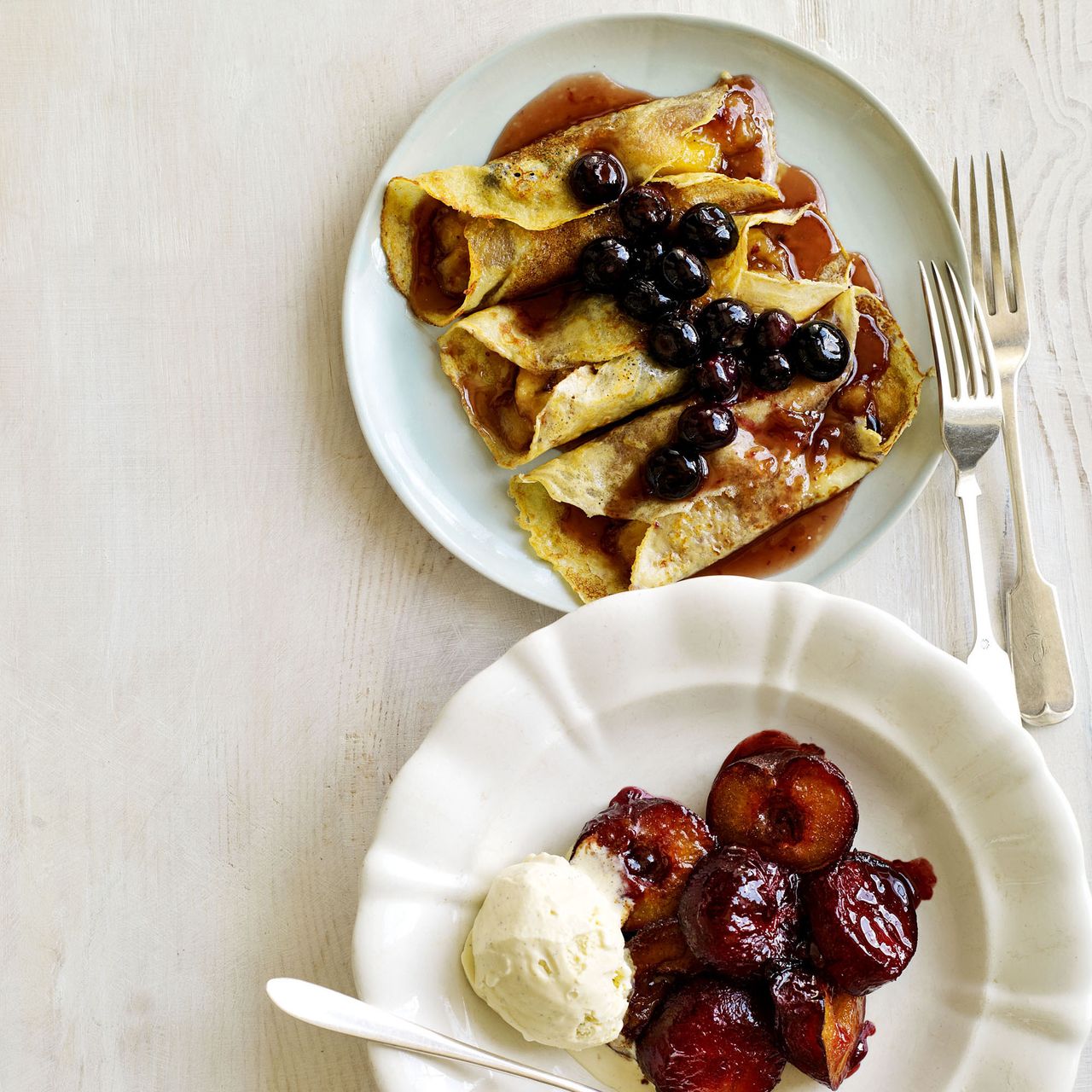 Blueberry and Banana Pancakes with Caramel Sauce recipe-recipe ideas-new recipes-woman and home