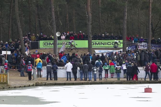 The crowds watch Albert solo away