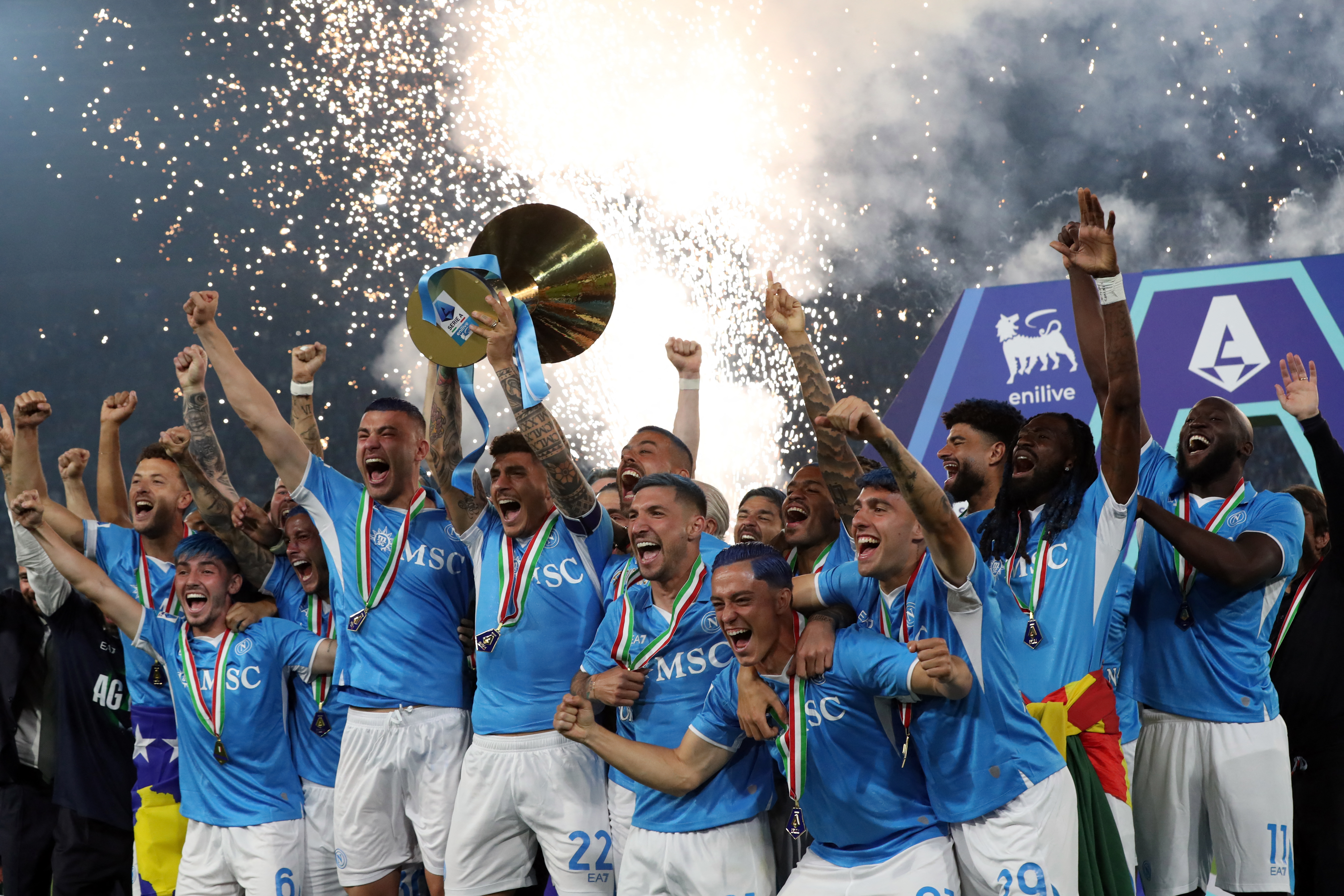 Napoli lifted the Serie A title last season
