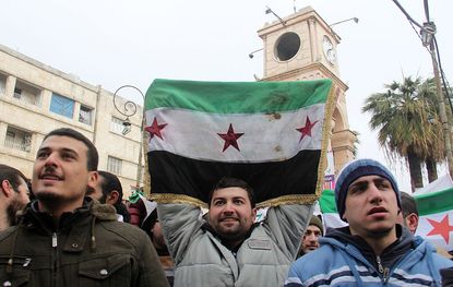 People call for the fall of the regime during the ceasefire.