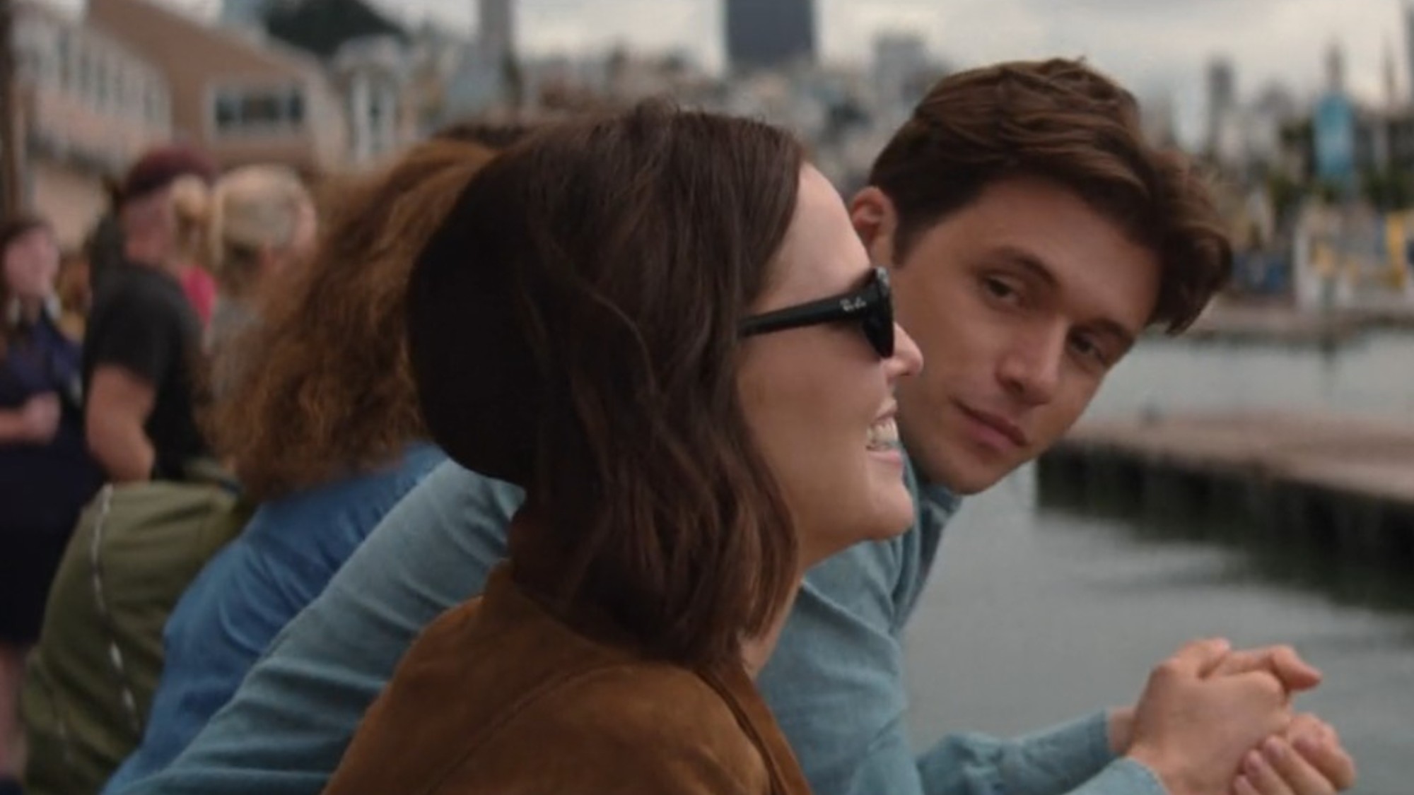 Nick Robinson looking at Zoey Deutch in Voicemails for Isabelle.