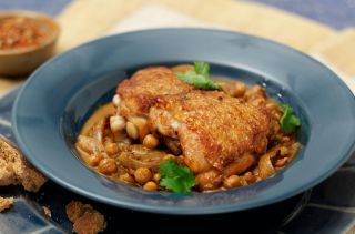 Mellow-spiced chicken and chickpeas