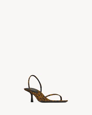 Women's Jaspe Sandals in Leopard Grosgrain in Manto Naturale