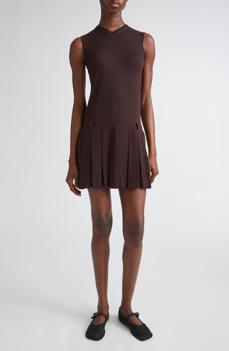 Millie Pleated Merino Wool Sweater Dress