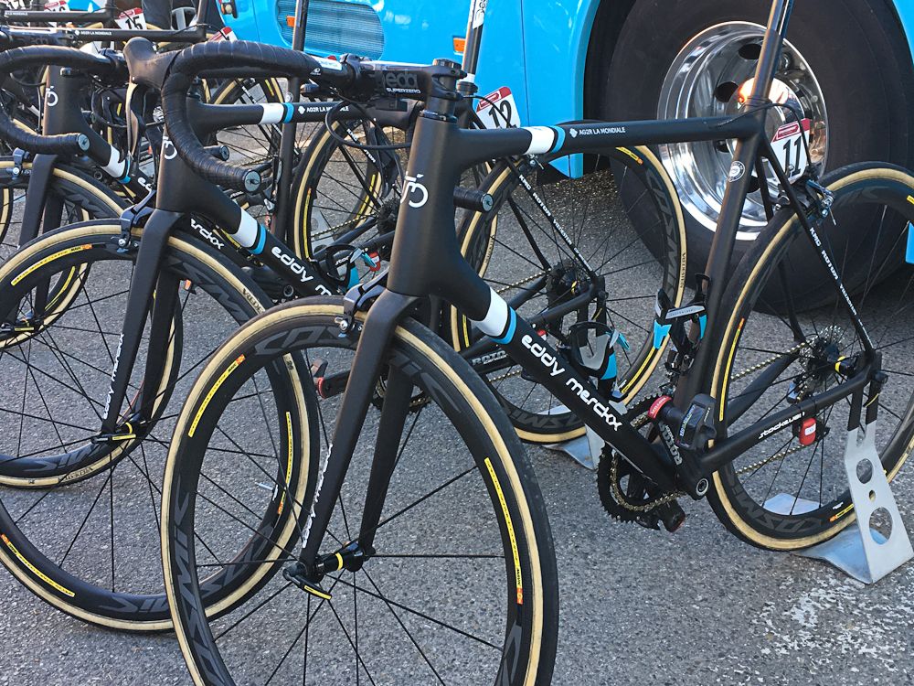 The Eddy Merckx bikes await the AG2r-La Mondiale riders