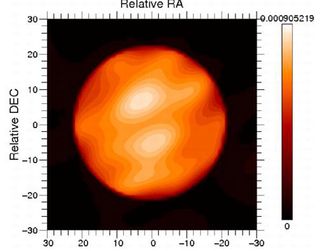 Spots Like the Sun's Revealed on Giant Star