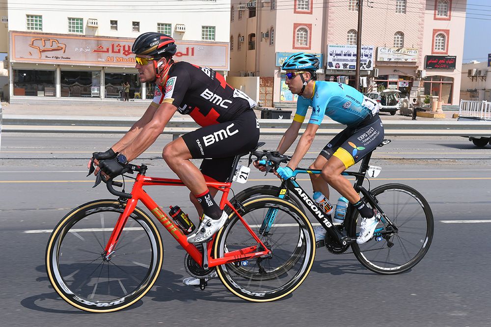Greg Van Avermaet (BMC) with Fabio Aru (Astana)