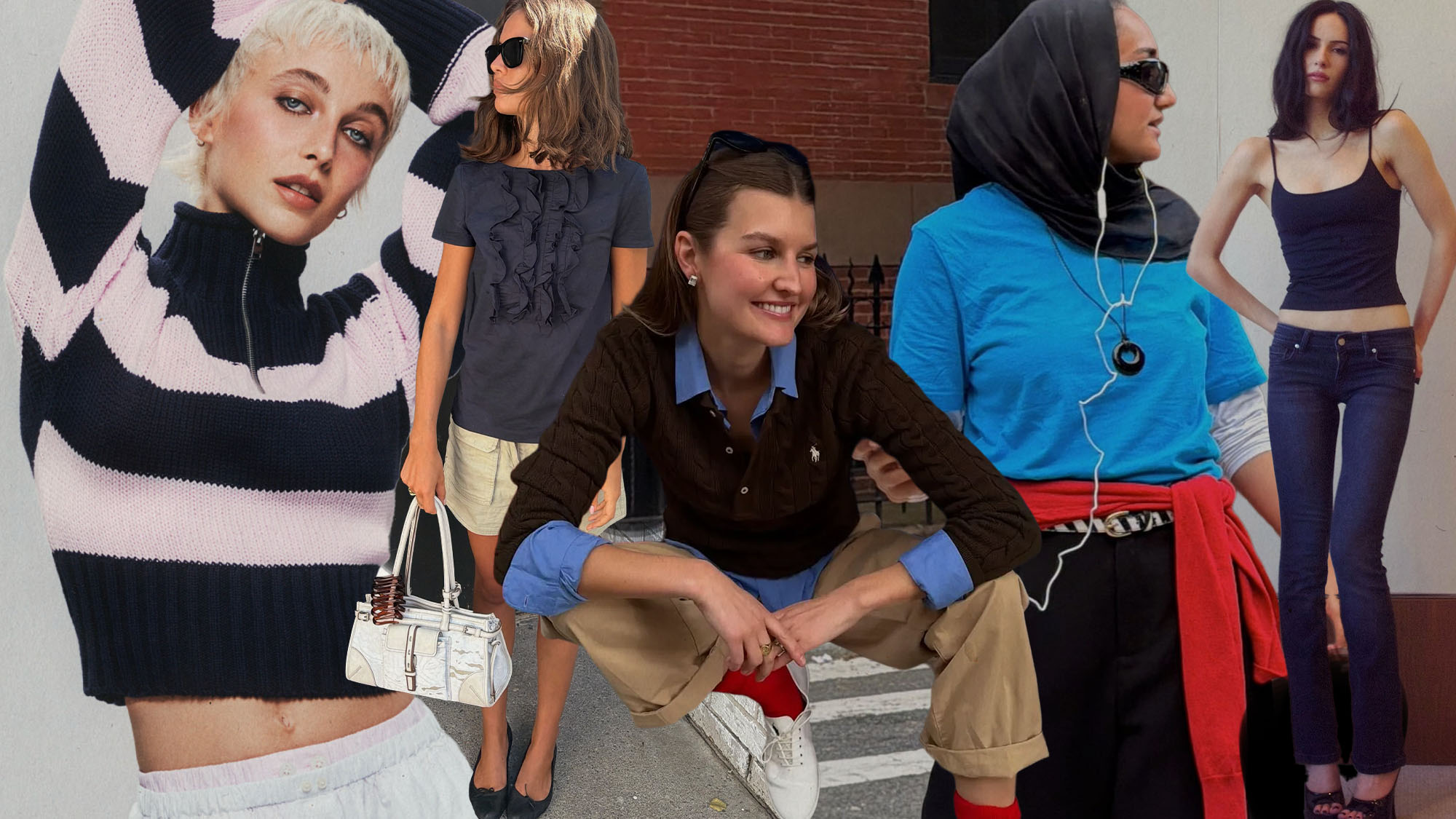 Collage of Gen Z fashion people wearing fall 2026 trends.