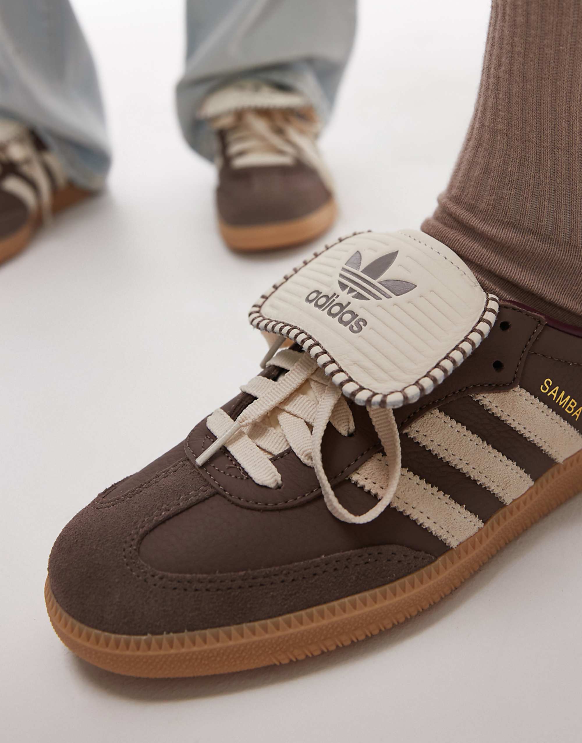 Adidas Originals Samba Lt Trainers With Crochet Detailing in Brown - Exclusive to Asos