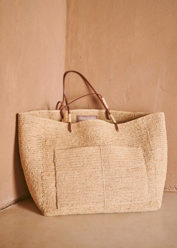 Gaby Weaved Bag - Beige - Raffia - S&amp;eacute;zane