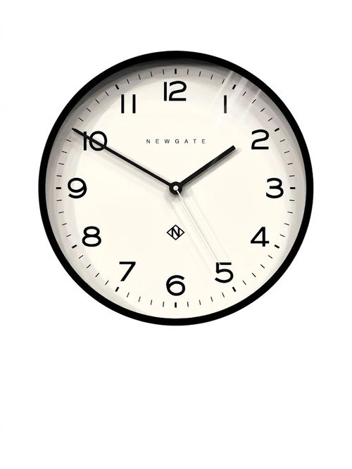 Echo Number Three Analogue Wall Clock, 37cm, Black
