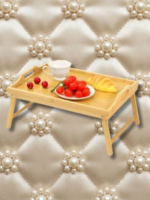 Bamboo Bed Tray Table, Folding Legs and Handles, Breakfast Tray, Laptop Desk for Bed or Sofa, Serving Tray for Eating, Working, Reading,picnic