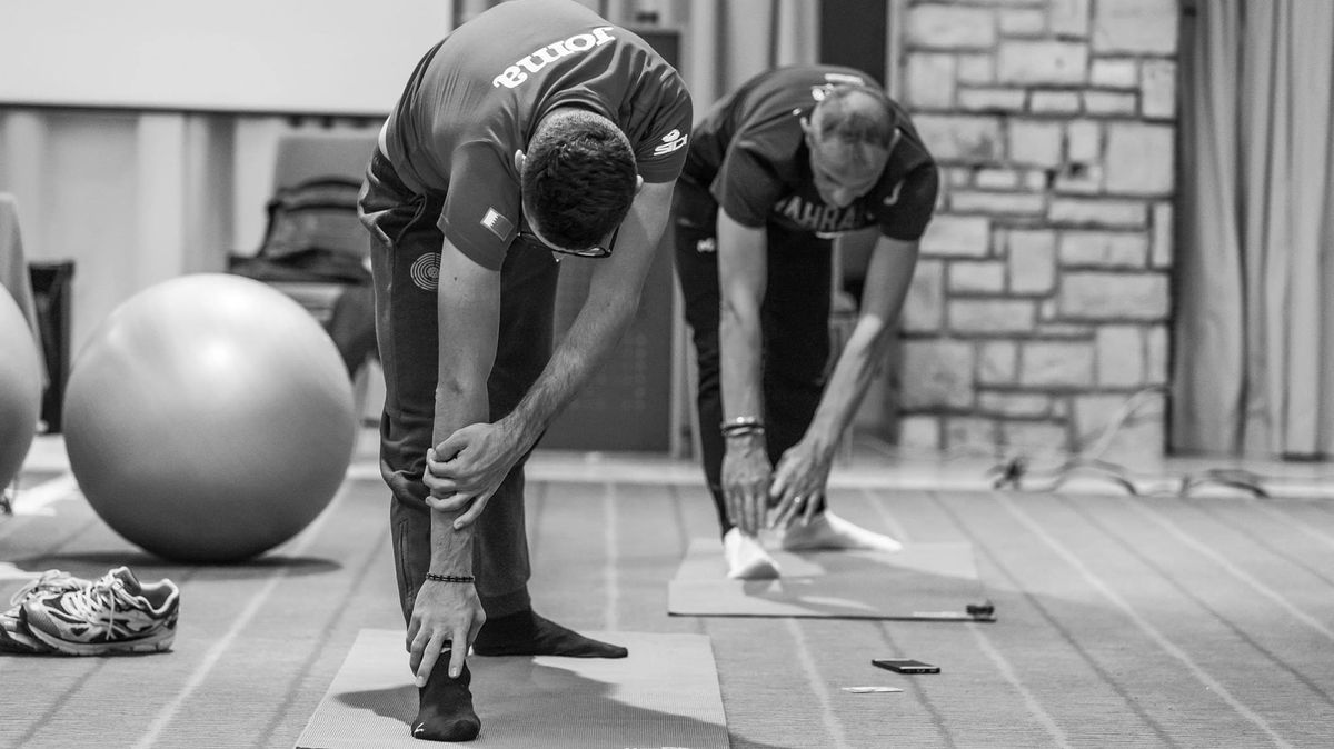 Stretching out the hamstrings