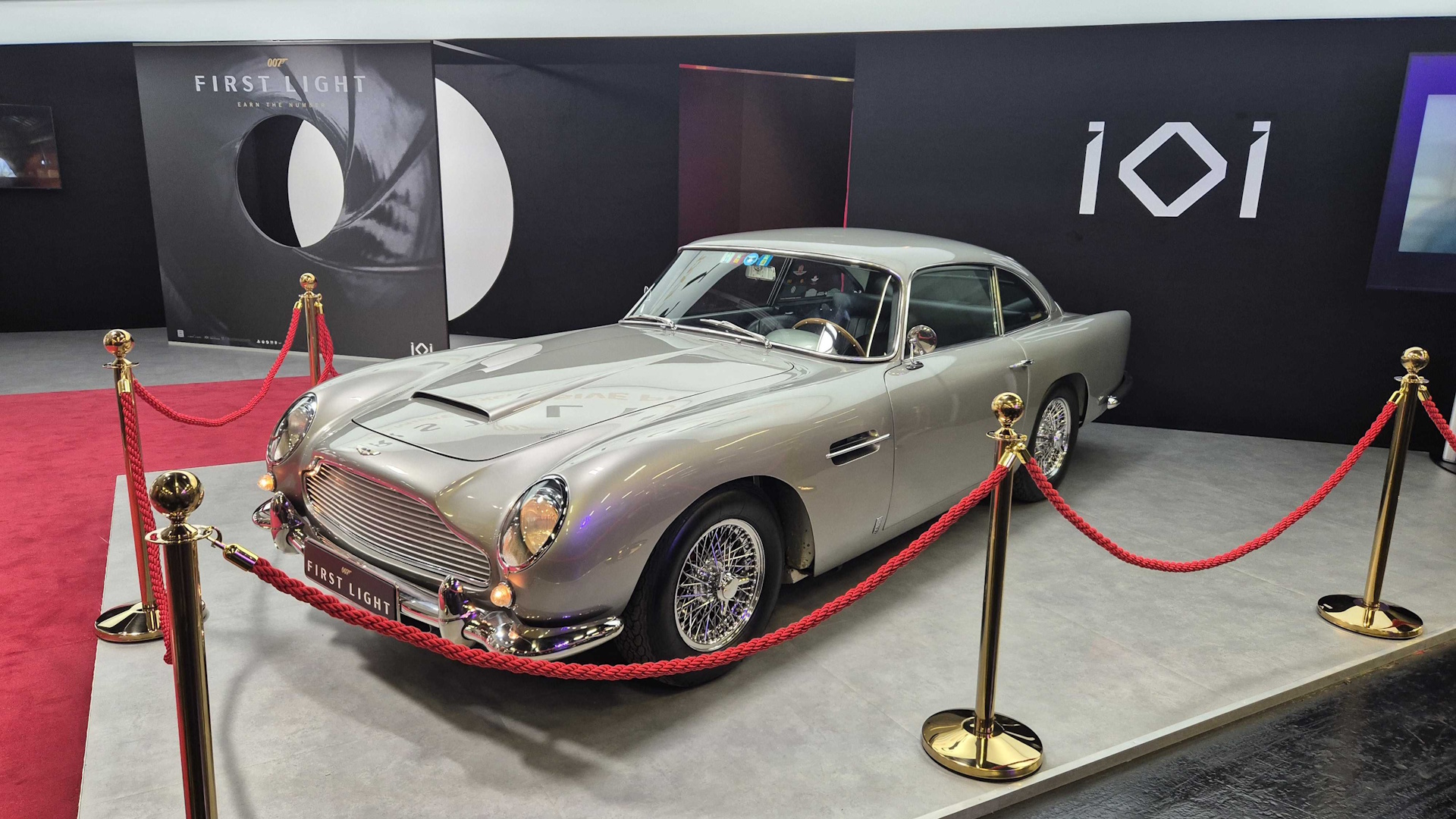 Photo of a James Bond car behind ropes at Gamescom 2025