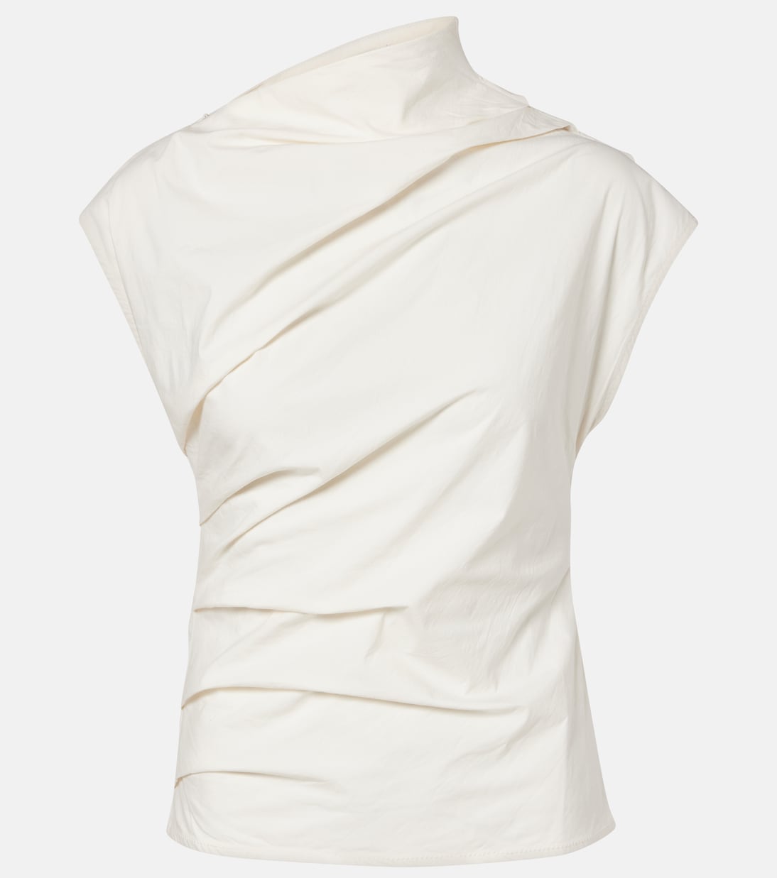 Ruched Cotton-Blend Top