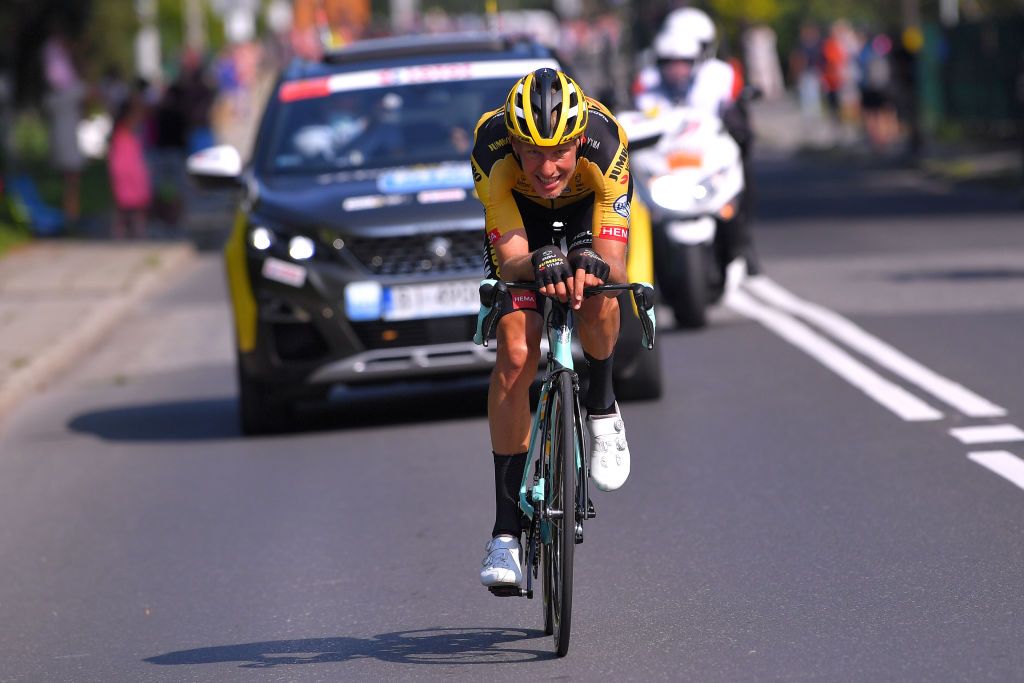 BIELSKOBIALA POLAND AUGUST 07 Taco Van Der Hoorn of The Netherlands and Team Jumbo Visma during the 77th Tour of Poland 2020 Stage 3 a 2031km stage from Wadowice to BielskoBiaa 433m TourdePologne tdp20 on August 07 2020 in BielskoBiala Poland Photo by Luc ClaessenGetty Images