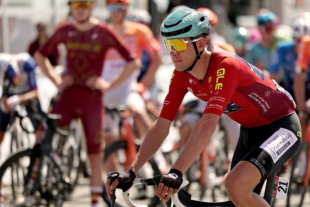 2026 UAE Tour: race leader Antonio Tiberi before the start