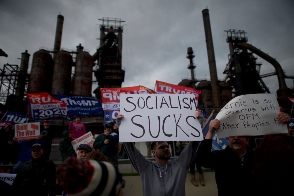 Protesters in Pennsylvania protest against Bernie Sanders