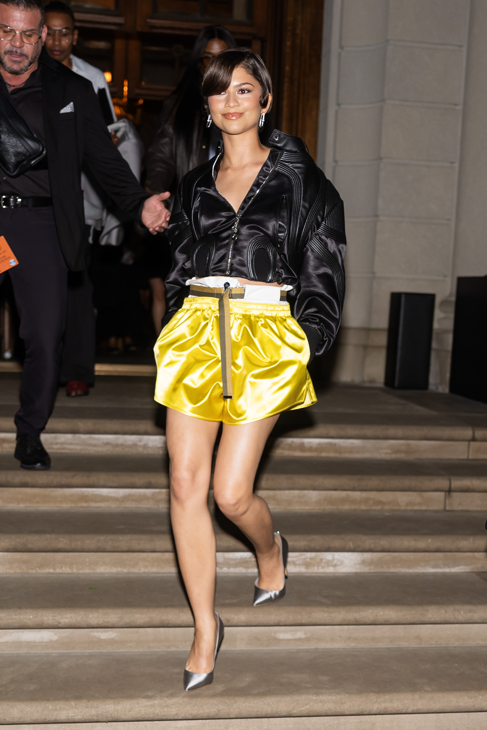 Zendaya changed her silver mini dress for a Louis Vuitton Cruise 2027 after-party look