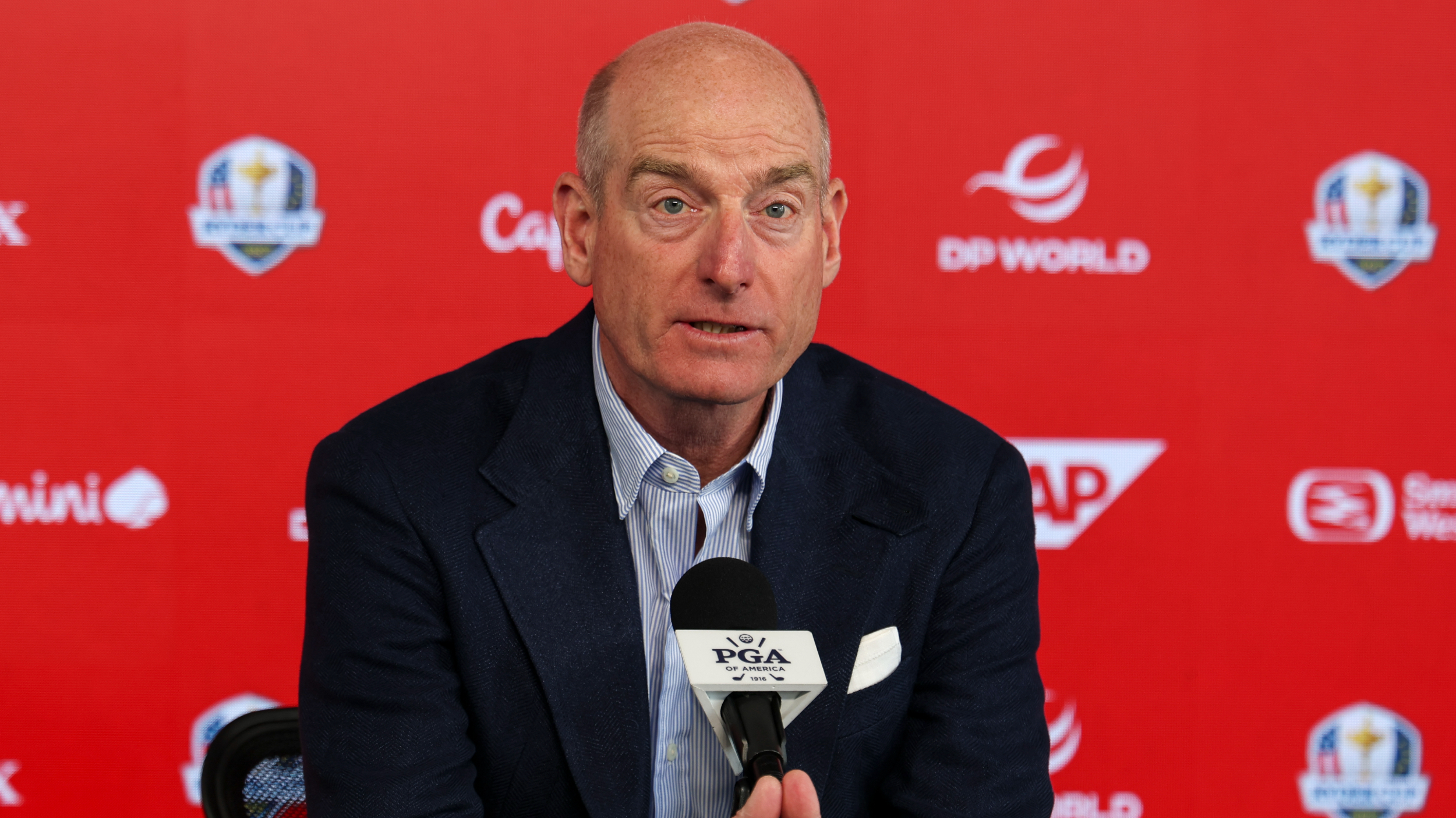 Jim Furyk at a Ryder Cup press conference
