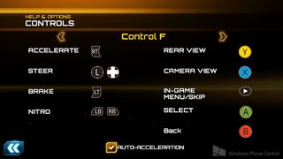 Asphalt 7 for Windows 8 and RT Xbox 360 Controls