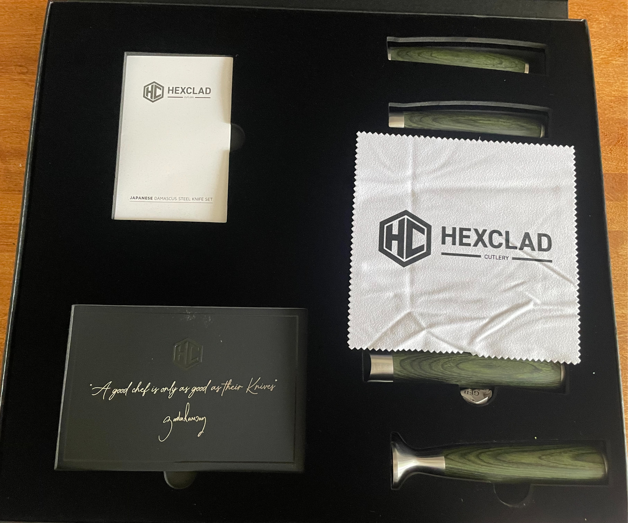 Unboxing the HexClad Japanese-style Damascus Steel Knife Set