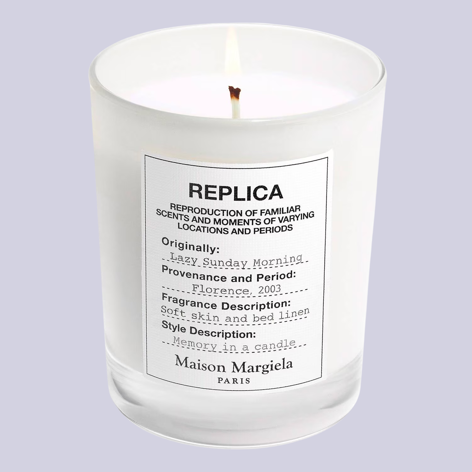 A white scented candle
