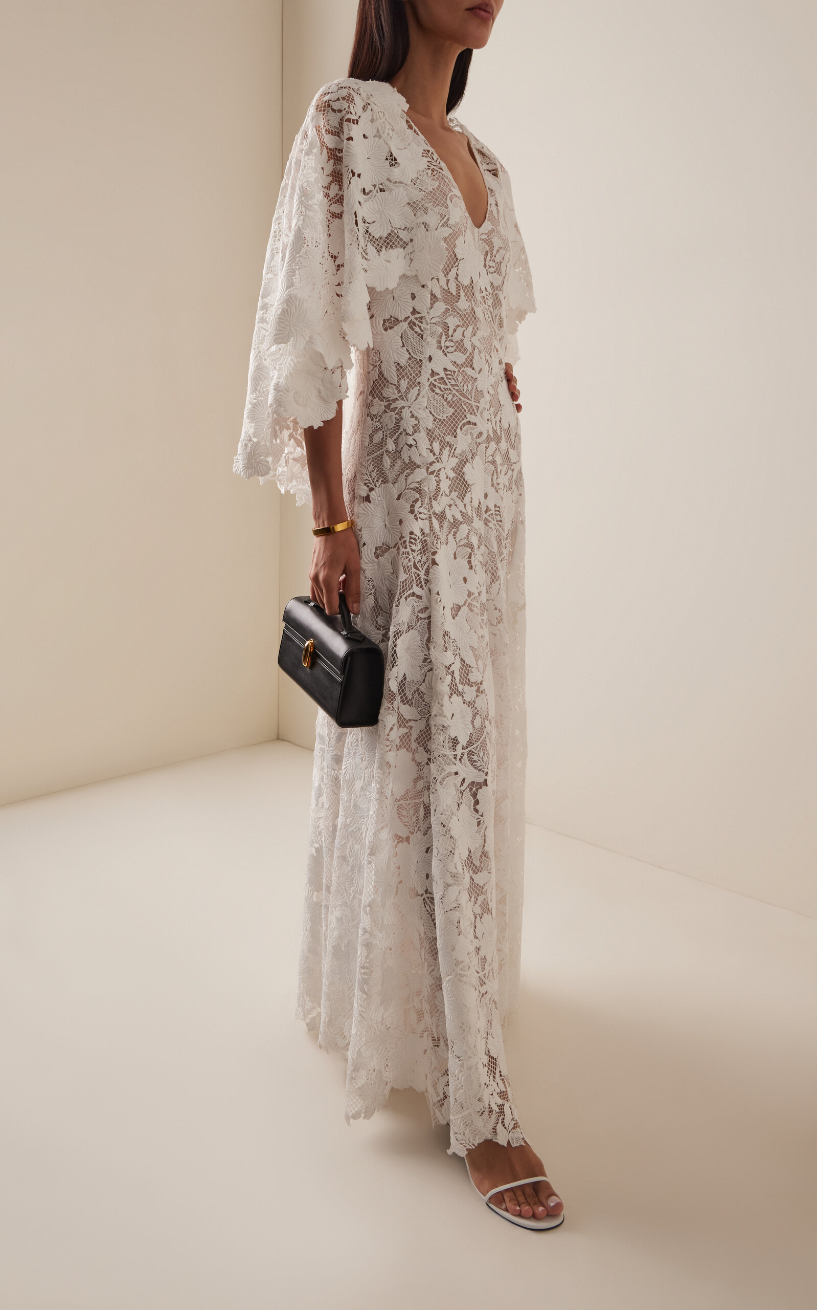 Hibiscus Guipure Lace Maxi Dress